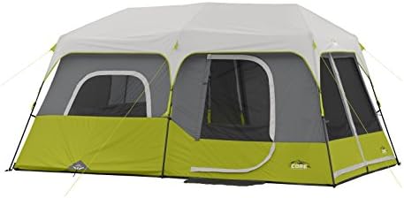 Core 9 Person Instant Cabin Tent – 14′ x 9′, Green (40008)