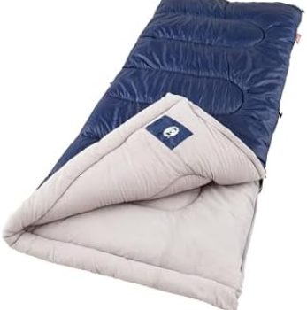 Coleman Brazos 20/30°F Adult Cool-Weather Sleeping Bag with No-Snag Zipper & Stuff Sack, Machine Washable, Great for Camping, Traveling, Guests, & More