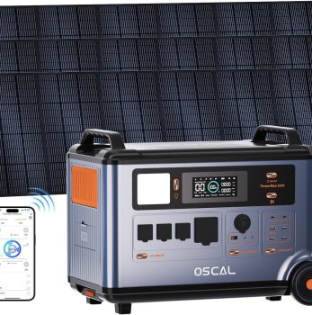 OSCAL PowerMax 3600 Solar Generator with 3x500W Solar Panel, 3600Wh/3600W Power Station with 4 AC Outlets (7200W Peak), 1.2H Full Charging, APP Control Emergency Power Station for Home, Camping 66