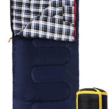 REDCAMP Cotton Flannel Sleeping Bag for Camping Backpacking, Adults Cold Weather Envelope Sleeping Bags with 2/3/4/6lbs Filling